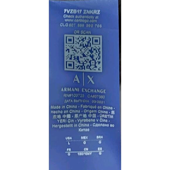 Men's Armani Exchange Size Large Blouson Jacket With Sleeve Logo Zipoff Hood - Picture 9 of 10